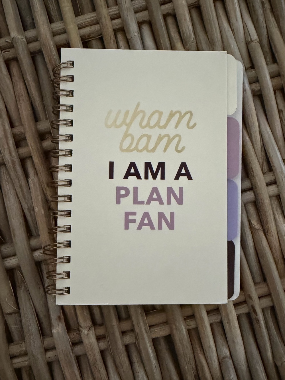Flying Tiger Copenhagen- 'Wham Bam I Am A Plan Fan' small notebook w dividers